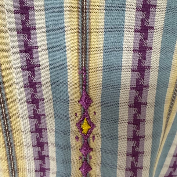 Robert Graham Longsleeve Shirt: Lavendar, Yellow, Blue - Picture 3 of 7